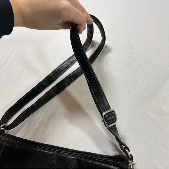 Relic Dark Leather Crossbody Bag - Picture 3 of 10